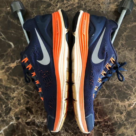 2012 Nike Mens Lunarglide 4 524977-408 Blue Running Athletic Shoes Size US 8.5 - Picture 2 of 7